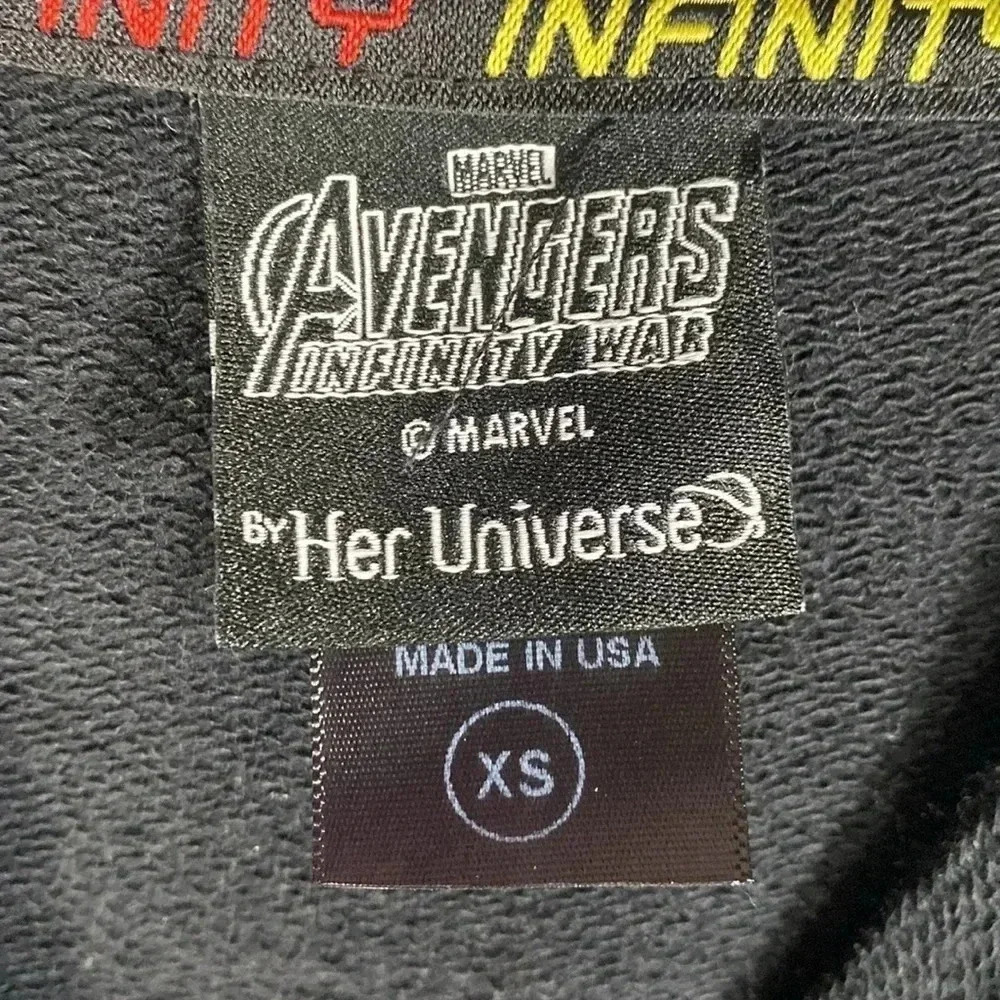 Marvel Avengers Women’s Black Yellow Cropped Hoodie XS - Picture 6 of 7